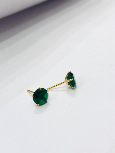 Green Gem Stone Earrings
